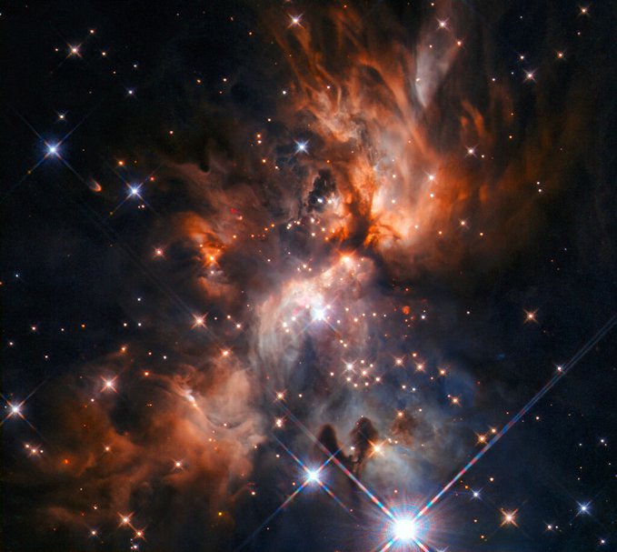 AFGL 5180 a star forming region in Gemini captured by Hubble 