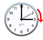 Clock advanced by 1 hour when daylight saving time begins